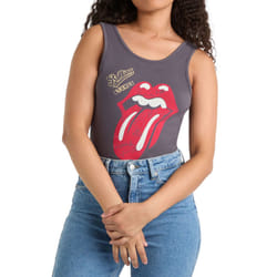 Amplified Womens/Ladies Autograph Tongue The Rolling Stones Bodysuit - XS, Charcoal