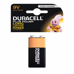 Duracell Power Plus 9V Alkaline Batteries LR61 MN1604 PP3 Battery 1 Pack