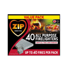 40 Zip Firelighters All purpose Fire Starter Cubes Open Fire Pit BBQ