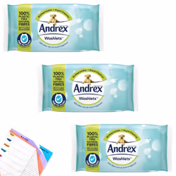 Andrex Wipe Flushable Aloe Vera Washlets | Wet Wipes Gentle Cleansing | Fine to Flush Toilet Tissue | Biodegradable Rapid Dis ...