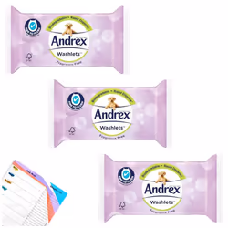 Andrex Wipe Flushable Fragrance Free Washlets | Wet Wipes Unscented | Fine to Flush Toilet Tissue | Biodegradable Rapid Dispe ...