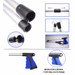 Litter Picker Grabber With Magnetic Jaw, 32 Inch Foldable Aluminium Rotatable Grabber Stick, Reacher Grabber For Disabled, Garden Litter Picking