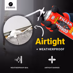 | The Original Gorilla Filler [2 x 500ml] Weatherproof Expanding Foam Filler | Securely Seals & Fills, Squeezes into Gaps | Suitable for Filling,
