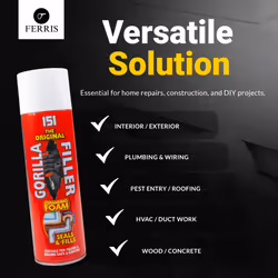 | The Original Gorilla Filler [2 x 500ml] Weatherproof Expanding Foam Filler | Securely Seals & Fills, Squeezes into Gaps | Suitable for Filling,