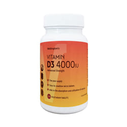 Wellington's Premium 4000iu Vitamin D3, High-Potency, Easy-to-Swallow, 365 Micro Vegetarian Tablets for Year-Round Immune Support, Enhanced Bone