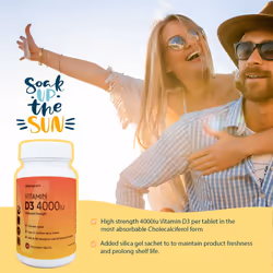 Wellington's Premium 4000iu Vitamin D3, High-Potency, Easy-to-Swallow, 365 Micro Vegetarian Tablets for Year-Round Immune Support, Enhanced Bone