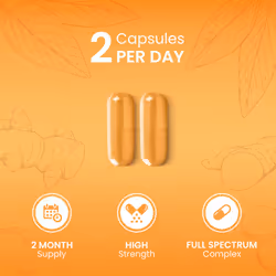 7-in-1 Turmeric and Black Pepper Capsules with Glucosamine and Chondroitin High Strength | Two per Day, 2 Month Supply | Turmeric Capsules High