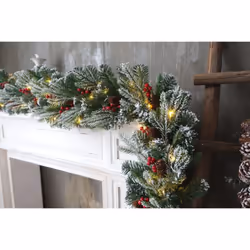 9ft Christmas garland fireplace natural looking rustimantel decor