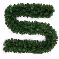 9ft Green Garland Christmas For DIY Decoration Artificial Pine Green Garland Indoor Outdoor for Xmas Tree Stairs Fireplaces G ...