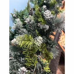 9ft Christmas Garland With Snow Pine for Stairs Fireplaces