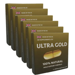 6 x Ultra Gold high Strength Capsules with Delay, 100% Herbal Sexual Support Supplement for Men! Stamina, Libido,