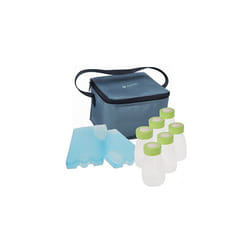 Breast Milk Cool Bag Complete. Insulated Storage Cooler Bag for Safe Transport of Breastmilk. Includes 6 Bottles, 2 Coolers & Cooling Bag. Great For