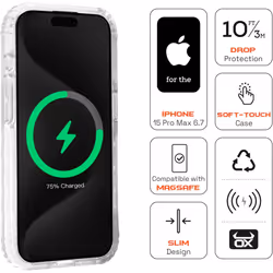 OX Grip iPhone 15 Pro Max Case Magsafe Magnetic Shockproof Hard Phone Cover - Wolf White