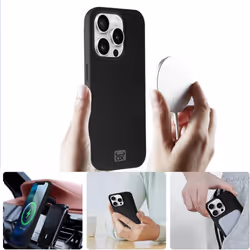 OX DuraTouch iPhone 15 Pro Max Case Shockproof Magnetic Magsafe Matte Cover - Bear Black