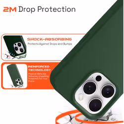 OX DuraTouch iPhone 15 Pro Case Shockproof Magnetic Magsafe Matte Cover - Gecko Green