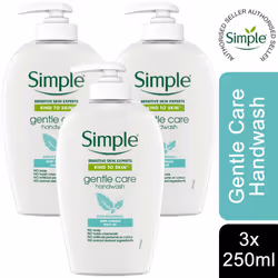 3pk 250ml Simple Kind to Skin Sensitive Hand Wash - Buy 3: Gentle Care