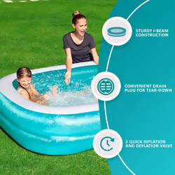 BESTWAY INFLATABLE FAMILY PATIO GARDEN RECTANGULAR PADDLING SWIMMING POOL