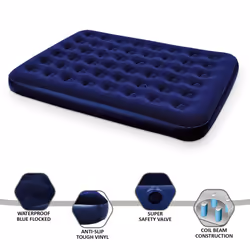 Bestway Double Single Flocked Camping Airbed Inflatable Mattress Blow Up Air Bed Pump - QUEEN