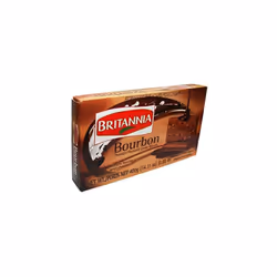 Britannia Bourbon 400g Family Pack,Topped with Sugar Crystals, Crunchy Chocolate Biscuits - Pack of 2