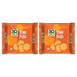 Britannia 5050 Time Pass Family Pack 160g, Sweet and Salty Biscuit 5050 Family Sharing Biscuit, Crispy and Crunchy Anytime Sn ...