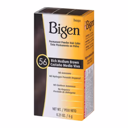 Bigen Powder Permanent Hair Color 56 Rich Medium Brown 6g - With Easy & Speedy Application - No Ammonia( Pack of 6)