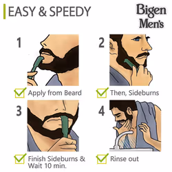 Bigen Men's Beard Colour B103 Dark Brown - No Ammonia Formula with taurine & Olive Oil - Excellent Gray Hair Coverage - Pack of 1
