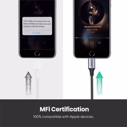 Lightning to 3.5mm Headphone Jack Adapter MFi TRRS Aux Earphone Audio Mic Cable Compatible with iPhone 12 Pro Max 12 Mini 11 XR XS X 8 Plus 7 6S SE