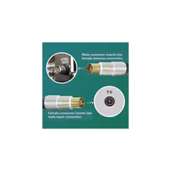 TV Aerial Cable 1m â Male to Female Coaxial Wire with Gold Plated Plugs| Plug-to-Plug Shielded Connectors | Antenna AV Lead for Digital and Analogue