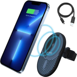 ULTRICS Magnetic Wireless Car Charger, 15W Fast Charging Mag-safe In Car Wireless Charger Phone Holder Mount