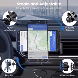 ULTRICS Magnetic Wireless Car Charger, 15W Fast Charging Mag-safe In Car Wireless Charger Phone Holder Mount
