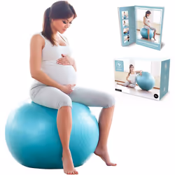 BABYGO® Birthing Ball For Pregnancy Maternity Labour & Yoga + Our 100 Page Pregnancy Book, Exercise, Birth & Recovery Plan, ...