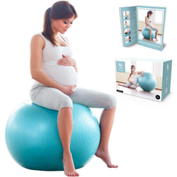 BABYGOÂ® Birthing Ball For Pregnancy Maternity Labour & Yoga + Our 100 Page Pregnancy Book, Exercise, Birth & Recovery Plan, Anti-Burst Eco Friendly M