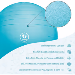 BABYGOÂ® Birthing Ball For Pregnancy Maternity Labour & Yoga + Our 100 Page Pregnancy Book, Exercise, Birth & Recovery Plan, Anti-Burst Eco Friendly M