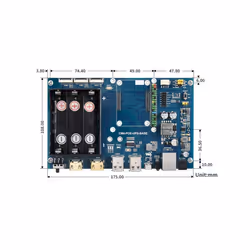 Waveshare PoE UPS Base Board for Raspberry Pi CM4, Gigabit Ethernet, Dual HDMI, Quad USB2.0
