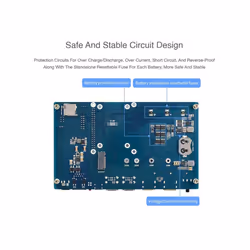 Waveshare PoE UPS Base Board for Raspberry Pi CM4, Gigabit Ethernet, Dual HDMI, Quad USB2.0