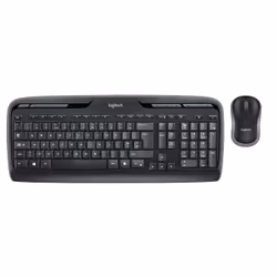Logitech Wireless Combo MK330, Full-size (100%), Wireless, RF Wireless, AZERTY, Black, Mouse included