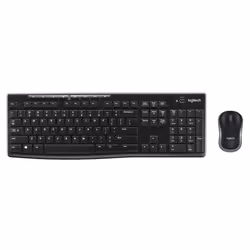 Logitech Wireless Combo MK270, Full-size (100%), Wireless, USB, QWERTY, Black, Mouse included
