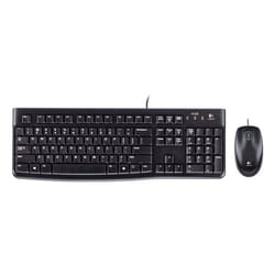 Logitech Desktop MK120 keyboard Mouse included Universal USB QWERTZ German Black