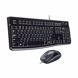 Logitech Desktop MK120 keyboard Mouse included Universal USB QWERTZ German Black