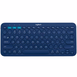Logitech K380 Multi-Device Bluetooth Keyboard, Mini, Wireless, Bluetooth, QWERTY, Blue