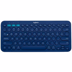 Logitech K380, Full-size (100%), Wireless, Bluetooth, QWERTY, Blue