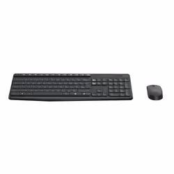 Logitech MK235 Wireless Keyboard and Mouse Combo, Full-size (100%), Wireless, RF Wireless, Grey, Mouse included