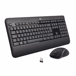 Logitech MK540 Advanced, Wireless, USB, Membrane, QWERTZ, Black, White, Mouse included