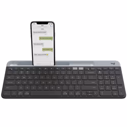 Logitech Slim Multi-Device Wireless Keyboard K580, Full-size (100%), Wireless, RF Wireless + Bluetooth, Graphite