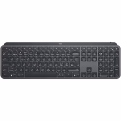 Logitech MX Keys Advanced Wireless Illuminated Keyboard, Full-size (100%), Wireless, RF Wireless + Bluetooth, QWERTY, Graphit ...