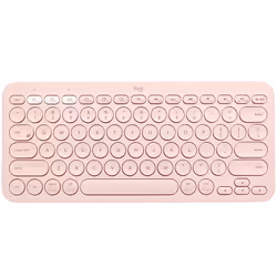 Logitech K380 Multi-Device Bluetooth Keyboard, Mini, Wireless, Bluetooth, QWERTY, Pink