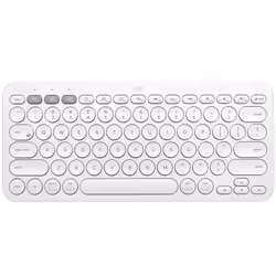 Logitech K380 Multi-Device Bluetooth Keyboard, Mini, Wireless, Bluetooth, QWERTY, White
