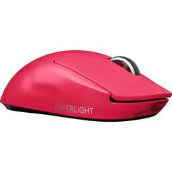 Logitech G PRO X SUPERLIGHT Wireless Gaming Mouse, Right-hand, Optical, RF Wireless, 25600 DPI, 1 ms, Magenta