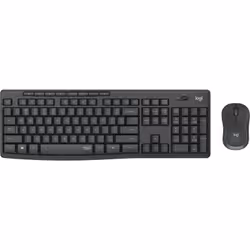 Logitech MK295 Silent Wireless Combo, Full-size (100%), Wireless, RF Wireless, QWERTZ, Graphite, Mouse included