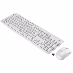 Logitech MK295 Silent Wireless Combo, Full-size (100%), Wireless, RF Wireless, AZERTY, White, Mouse included